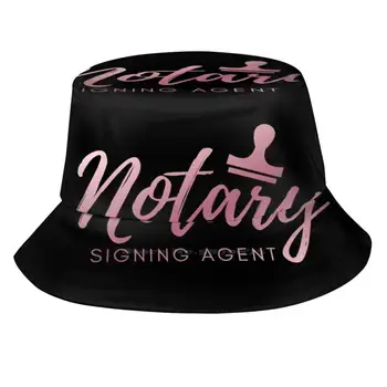 Нотариальный агент | Розовый унисекс Рыбацкие шляпы Шляпы-ведра Нотариус Подписывающий агент Агент по подписанию кредита Кредит Закрыть титул